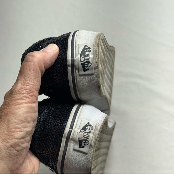 Vans Blue/Black Sequin Slip-On Shoes Women’s Size 8.5/Mens 7 - Picture 6 of 11